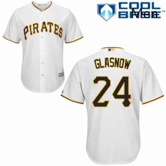Mens Majestic Pittsburgh Pirates 24 Tyler Glasnow Replica White Home Cool Base MLB Jersey
